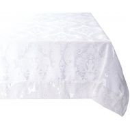 Violet Linen VL-80618-Concord-WH-10 Damask Design Tablecloths, 70 x 162, White