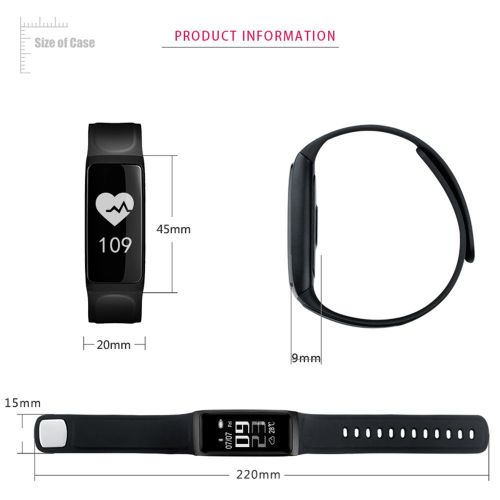  Fitness Tracker,Viotte 0.96 inch OLED Heart Rate Monitor Smart Wristband Swimming Activity Tracker Smart Bracelet with Step Tracker/Calorie Counter/Sleep Monitor for iPhone iOS and