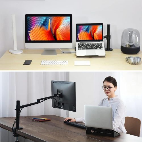  [아마존베스트]Viozon Laptop/Notebook/Projector Mount Stand, Height Adjustable Single Arm Mount Support 12-17 inch Laptop/Notebook/Tablet, Free Removable VESA 75X75 and 100X100 for Monitor 17-32