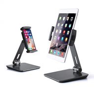 Viozon Universal Smartphone & Tablet Stand, Aluminum Desk Mount Holder fits for 3.5-6.5 inch Smartphone, 7-13 inch iPad Pro Air Mini Galaxy Tab Nexus (Space Gray)