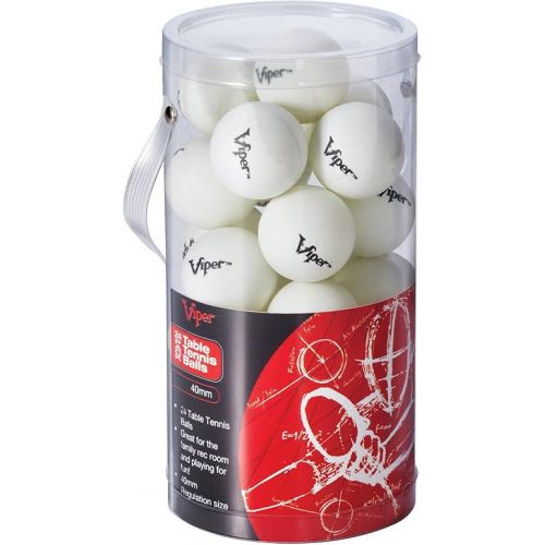  Viper Table Tennis Balls: White 40 mm Regulation Size, 2 Star Rating, 24 Pack