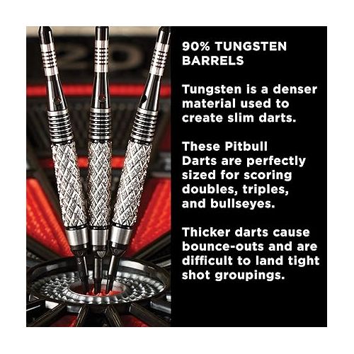  Viper Pitbull 90% Tungsten Soft Tip Darts with Storage/Travel Case, 18 Grams