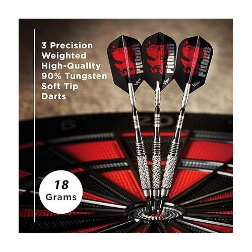  Viper Pitbull 90% Tungsten Soft Tip Darts with Storage/Travel Case, 18 Grams