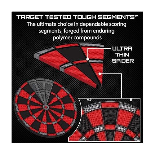  Viper Solar Blast Electronic Dartboard Deluxe Size Over 55 Games Overhead 4-Panel Auto-Scoring LED Cricket Display with Impact-Tough Nylon Target for Lasting Durability Fewer Bounce Outs with Soft Tip Darts