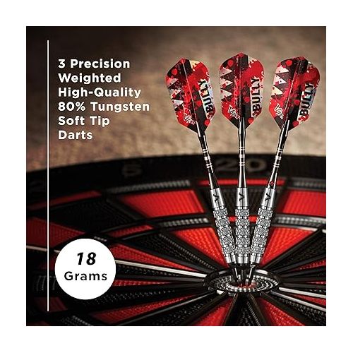  Viper Bully 80% Tungsten Soft Tip Darts with Storage/Travel Case, 18 Grams