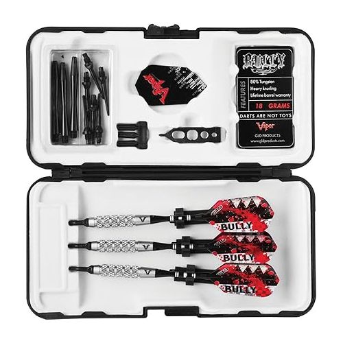  Viper Bully 80% Tungsten Soft Tip Darts with Storage/Travel Case, 18 Grams