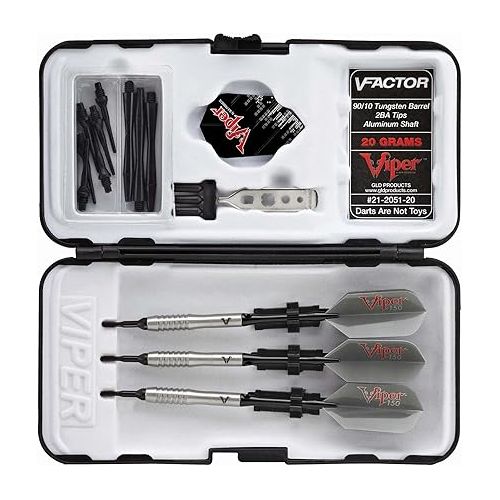  Viper V-Factor 90% Tungsten Soft Tip Darts with Storage/Travel Case