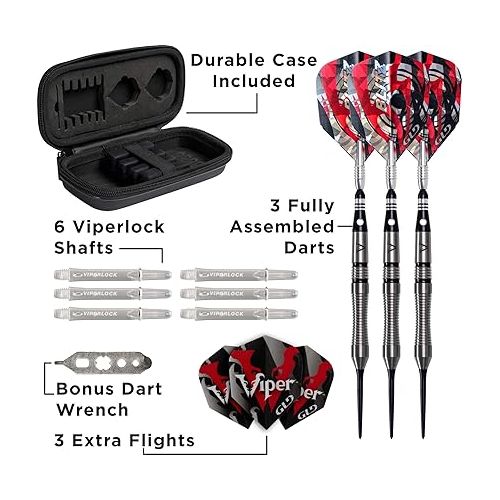  Viper Blitz 95% Tungsten Steel Tip Darts with Storage/Travel Case