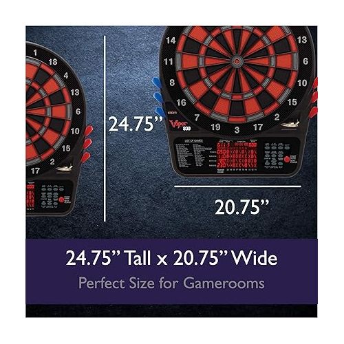  Viper 800 Electronic Dartboard, Extended Scoreboard For Spanish Cricket, Regulation Size for Tournament Play, Locking Segment Holes For Reduced Bounce Outs, Team Multiplayer for 16 Players