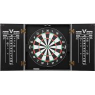 Viper Hideaway Cabinet & Steel-Tip Dartboard Ready-to-Play Bundle, Reversible Standard and Baseball Game Options with Two Sets of Steel-Tip Darts and Chalk Scoreboards, Black Matte Finish