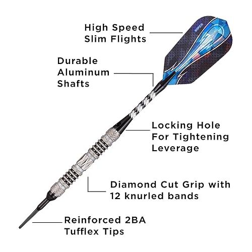  Viper Astro 80% Tungsten Soft Tip Darts with Storage/Travel Case