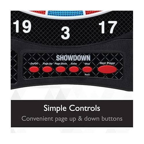  Viper Showdown Electronic Dartboard Sport Size Over 30 Games with 590 Options Automatic Scoring LCD Display Missed-Dart Catch Band Battery Operated Included Soft Tip Darts with Replacement Points