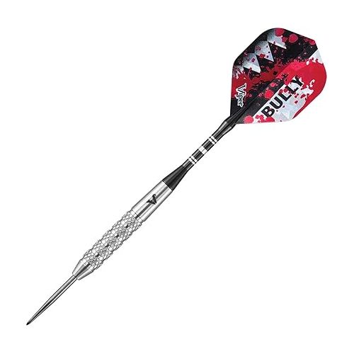  Viper Bully 80% Tungsten Steel Tip Darts with Storage/Travel Case, Coarse Knurling, 24 Grams,Silver