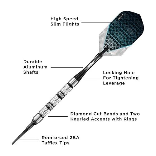  Viper Diamond 90% Tungsten Soft Tip Darts with Storage/Travel Case