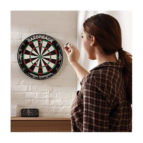  Viper Razorback WDF Accredited, Official Competition Bristle Steel Tip Dartboard Set w/ Staple-Free Razor Thin Spider Wire Self-Healing , Multicolored, One Size, 42-6006