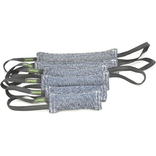  Viper Synthetic K9 Tug Toy Reward with Two Handles for Adult Dogs and Puppies. Ruberized Handles - French Linen