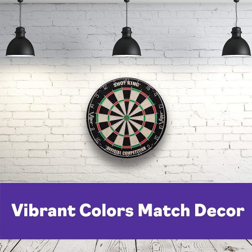  Viper by GLD Products Viper Shot King Regulation Bristle Steel Tip Dartboard Set with Staple-Free Bullseye, Metal Radial Spider Wire, High-Grade Compressed Sisal Board with Rotating Number Ring, Include