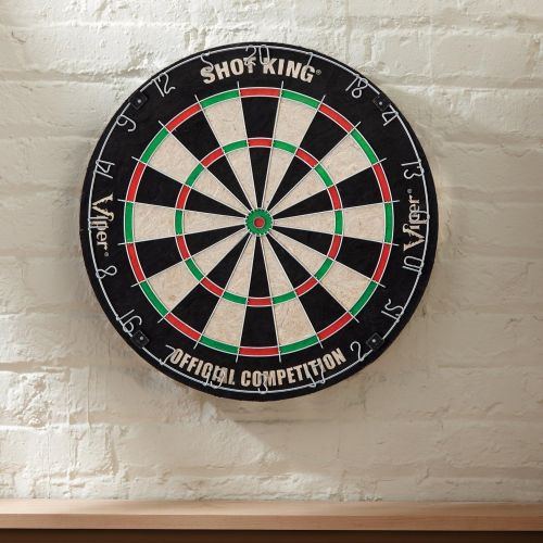  Viper by GLD Products Viper Shot King Regulation Bristle Steel Tip Dartboard Set with Staple-Free Bullseye, Metal Radial Spider Wire, High-Grade Compressed Sisal Board with Rotating Number Ring, Include