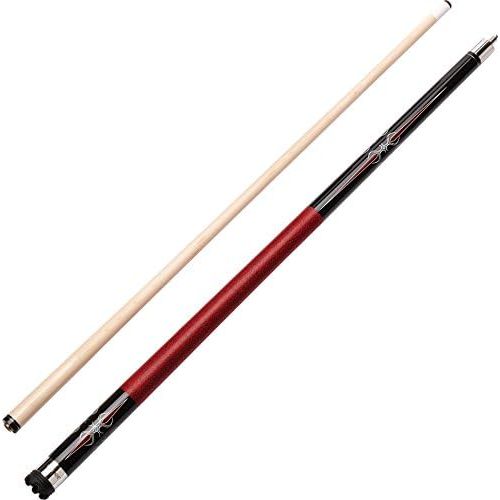  Viper by GLD Products Viper Sinister 58 2-Piece BilliardPool Cue, Black with BurgundyCream Points