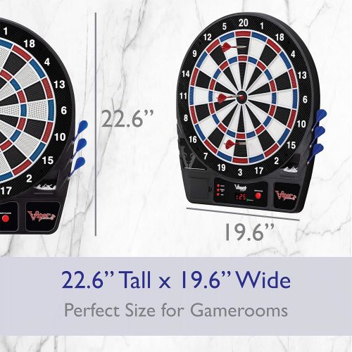  Viper by GLD Products Viper Vtooth 1000 Electronic Dartboard, App Integrated Scoring, 4 Player Multiplayer On A Single Device, Durbale Nylon-Tough Segments, Included Darts And Tips, Red White And Blue C