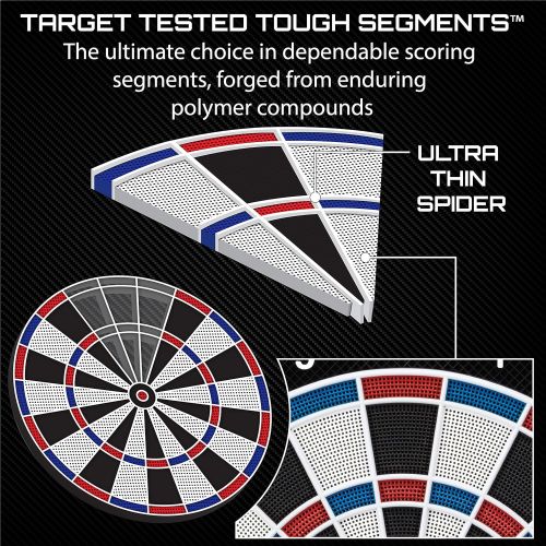  Viper by GLD Products Viper Vtooth 1000 Electronic Dartboard, App Integrated Scoring, 4 Player Multiplayer On A Single Device, Durbale Nylon-Tough Segments, Included Darts And Tips, Red White And Blue C