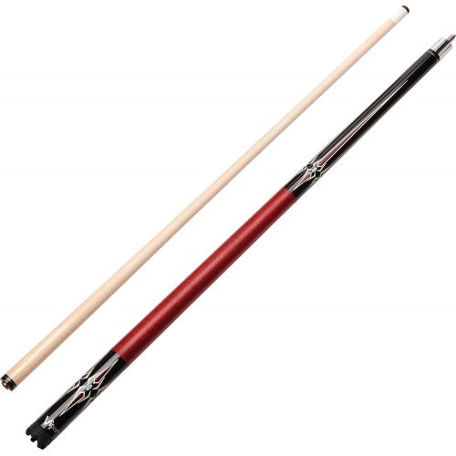  Viper by GLD Products Viper Sinister 58 2-Piece BilliardPool Cue, Black with MaroonCream Points