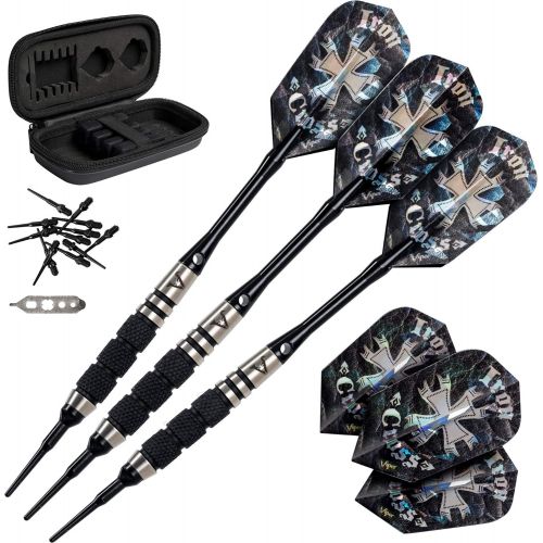  Viper by GLD Products Viper Desperado 80% Tungsten Soft Tip Darts with StorageTravel Case: Iron Cross, 18 Grams