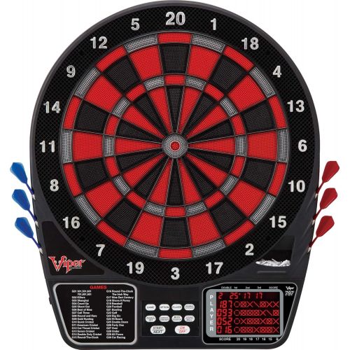  Viper by GLD Products Viper 797 Electronic Dartboard, Quick Access To 301 And Countup From Button Interface, Extended Catch Ring, 11 Square Inch Scoreboard Display, Includes Darts And Extra Tips, 43 Gam
