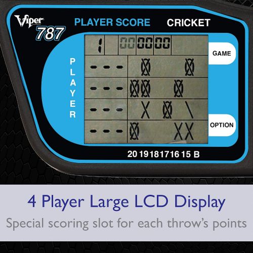 Viper by GLD Products Viper 787 Electronic Dartboard, Ultra Thin Spider For Increased Scoring Area, Free Floating Segments, Locking Segment Holes For Fewer Bounceouts, Automatic Scoring