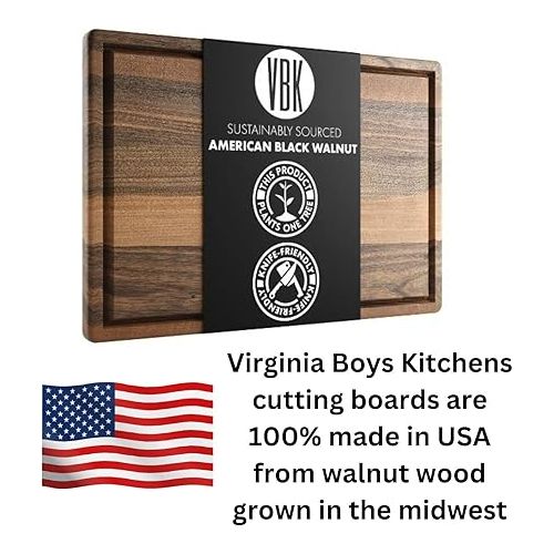  Made in USA - Personalized Cutting Board - Handmade Sustainable Walnut Wood