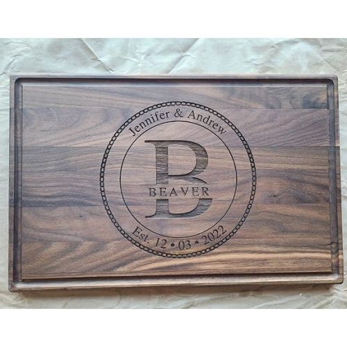  Made in USA - Personalized Cutting Board - Handmade Sustainable Walnut Wood