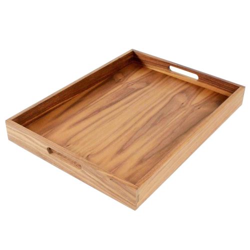  Virginia Boys Kitchens Walnut Wood Serving Tray with Handles - Serve Coffee, Tea, Cocktails, Appetizers, Breakfast in Bed or for Ottomans or Desk - 20x15 Rectangular