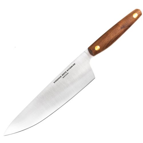  Virginia Boys Kitchens 8 Inch Chef Knife Made in USA - Professional Stainless Steel Full Tang Blade with Walnut Wood Handle