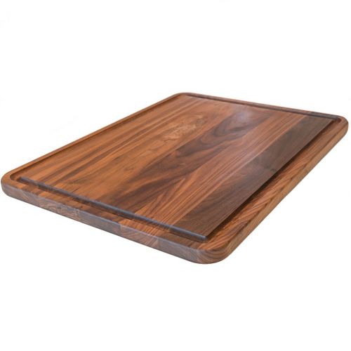  Large Walnut Wood Cutting Board by Virginia Boys Kitchens - 17x11 American Hardwood Chopping and Carving Countertop Block with Juice Drip Groove