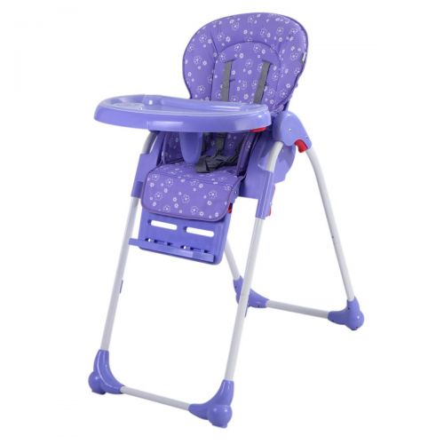  VirtualSurround Adjustable Baby High Chair Infant Toddler Feeding Booster Seat Folding Purple