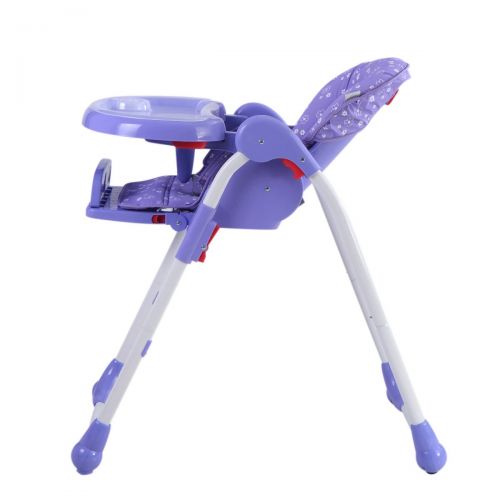  VirtualSurround Adjustable Baby High Chair Infant Toddler Feeding Booster Seat Folding Purple