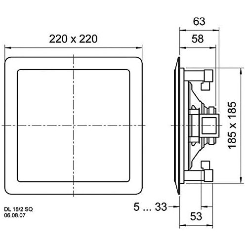  [아마존베스트]-Service-Informationen Visaton DL 18/2SQ ELA Ceiling Speaker 220mm