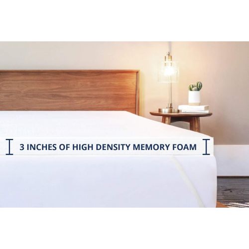  [아마존핫딜][아마존 핫딜] ViscoSoft 3 Inch Memory Foam Mattress Topper Twin XL | High Density Gel Ventilated Pad | Removable Bamboo-Rayon Cover