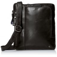 Visconti Buffalo Leather Messenger Shoulder Crossbody Bag/Handbag, Black