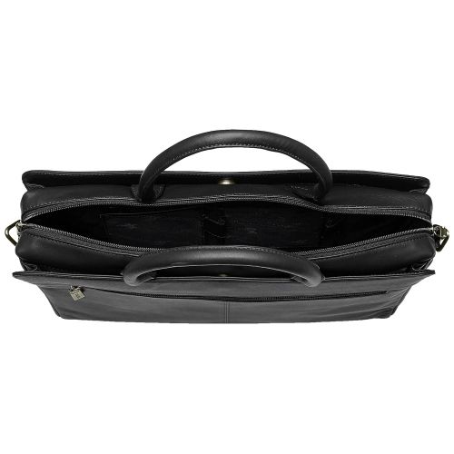  Visconti Ladies Leather Top Handle Black Handbag Briefcase Laptop Case