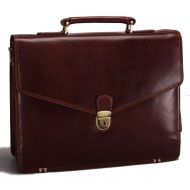 Visconti Leather Thor Front Lock Mens Business Case, Brown