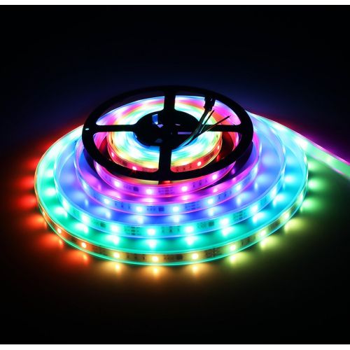  Visdoll WS2811 Pixels RGB Led Light Strip Waterproof, 16.4ft 150Leds WS2811 SMD 5050 Addressable Programmable Dream Color Chasing Led Light Tape DC 12V (White PCB)