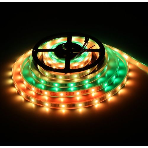  Visdoll WS2811 Pixels RGB Led Light Strip Waterproof, 16.4ft 150Leds WS2811 SMD 5050 Addressable Programmable Dream Color Chasing Led Light Tape DC 12V (White PCB)