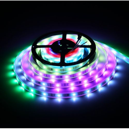  Visdoll WS2811 Pixels RGB Led Light Strip Waterproof, 16.4ft 150Leds WS2811 SMD 5050 Addressable Programmable Dream Color Chasing Led Light Tape DC 12V (White PCB)