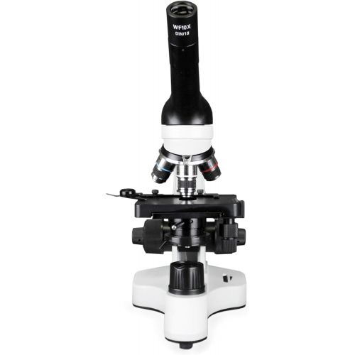  [아마존베스트]Vision Scientific VME0006-100-RC-E2 LED Cordless Microscope, 40-2000X Magnification, LED Illumination with Light Intensity Control,1.25 N.A Abbe Condenser, Built-in Mechanical Stag