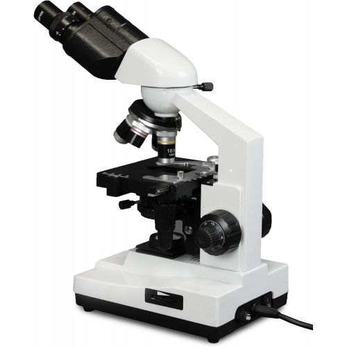  [아마존베스트]Vision Scientific VME0007B-100-LD Binocular Compound Microscope, 10x WF Eyepieces, 40x1000x Magnification, LED Illumination, Coaxial Coarse & Fine Focus, 1.25 N.A. Abbe Condenser