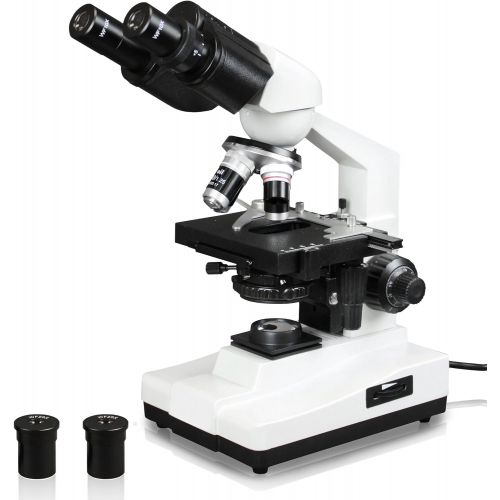  [아마존베스트]Vision Scientific VME0007B-100-LD Binocular Compound Microscope, 10x WF Eyepieces, 40x1000x Magnification, LED Illumination, Coaxial Coarse & Fine Focus, 1.25 N.A. Abbe Condenser