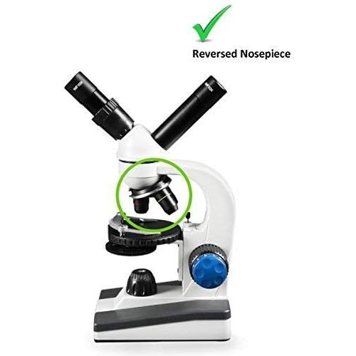  [아마존베스트]Vision Scientific VME0018-T-RC Dual View Elementary Level Compound Microscope, 10x WF & 25x WF Eyepiece, 40x1000x Magnification, Brightfield LED Illumination,Gliding Round Stage,R