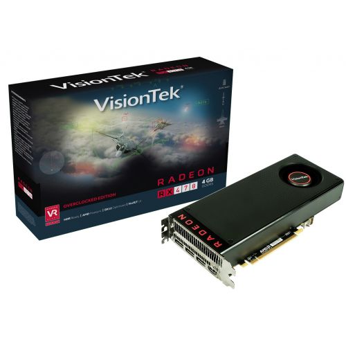  VisionTek Radeon RX 470 Overclocked 4GB GDDR5 Rear Blower 4M (3x DP, HDMI) Graphics Card - 900905