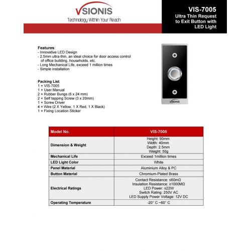  Visionis FPC-5644 One Door Access Control Outswinging Door 1200lbs Maglock with VIS-3005 Outdoor Weather Proof Slim Metal Touch Keypad Reader Standalone No Software EM Card Compat